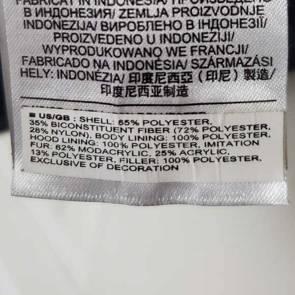 GAP Women’s Hooded Parka Faux Fur Trim Navy Blue Size M - Picture 10 of 10